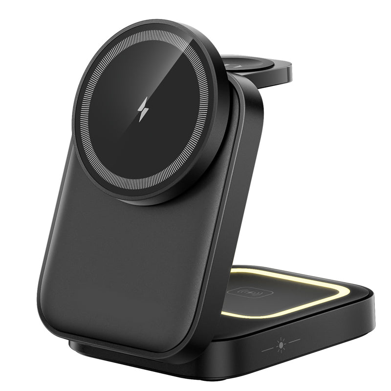 🧲3 in 1 Foldable Wireless Charging Station 15W Fast Charger Desktop Stand