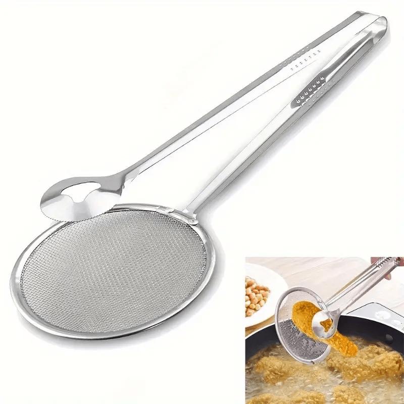 🥢 Serve & Strain with One Tool – Heat-Resistant Food Tongs & Oil Strainer, Anti-Slip Grip. Half Price. Free UK Delivery