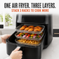 3-Layer 304 Stainless Steel Air Fryer Rack, Stackable Grill Basket and Toast Rack for Chicken Wings and Toast, Cooking Rack for Indoor Kitchen Grill Accessories, Grilling Accessories