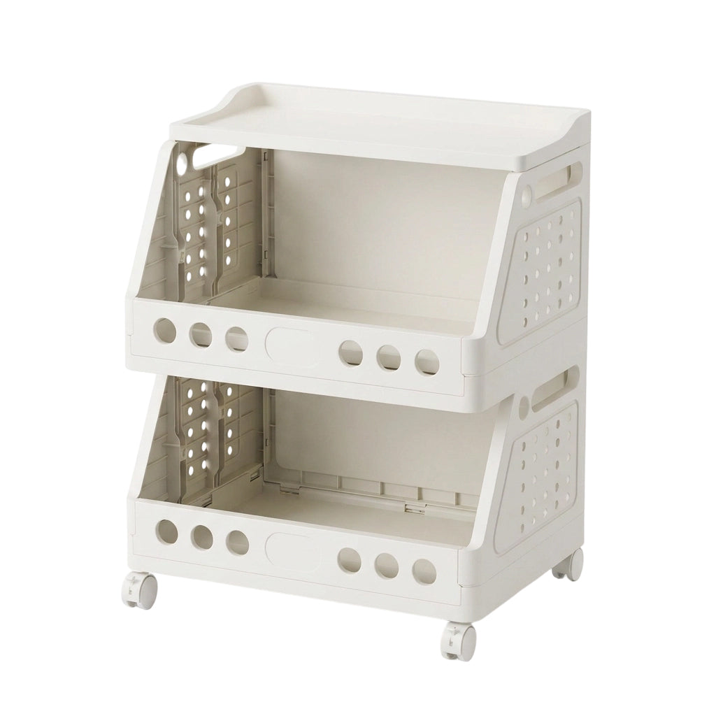Multi-Tier Foldable Storage Organizer with Wheels