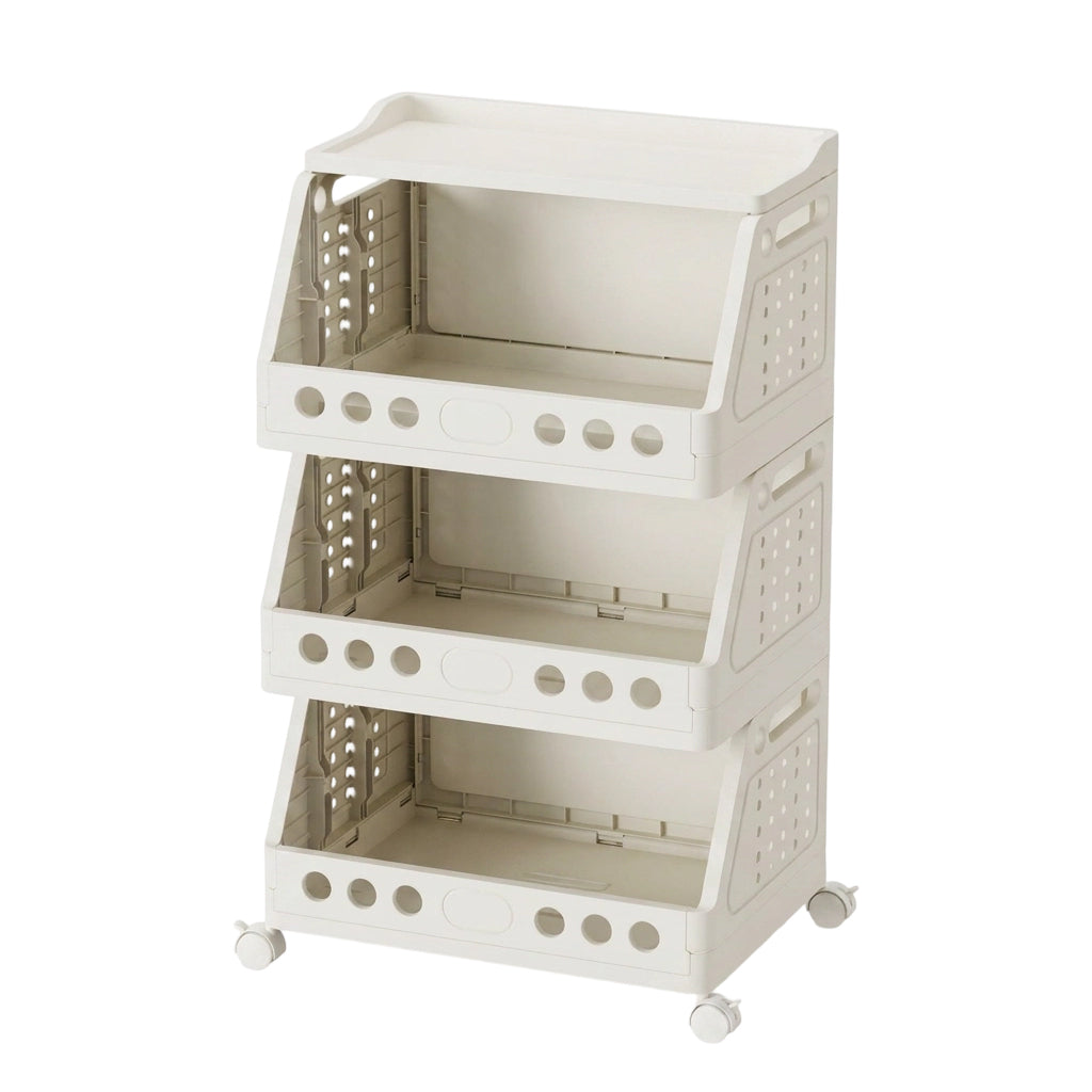 Multi-Tier Foldable Storage Organizer with Wheels