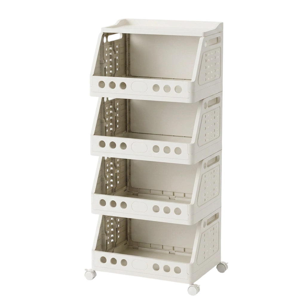 Multi-Tier Foldable Storage Organizer with Wheels