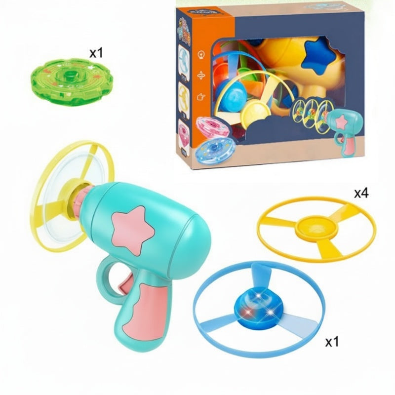 🔫 50% OFF NOW! 🛸 LED Flying Disc Launcher Gun Toy – Glowing discs, long range & easy to use – Perfect for outdoor fun & active play 🌟
