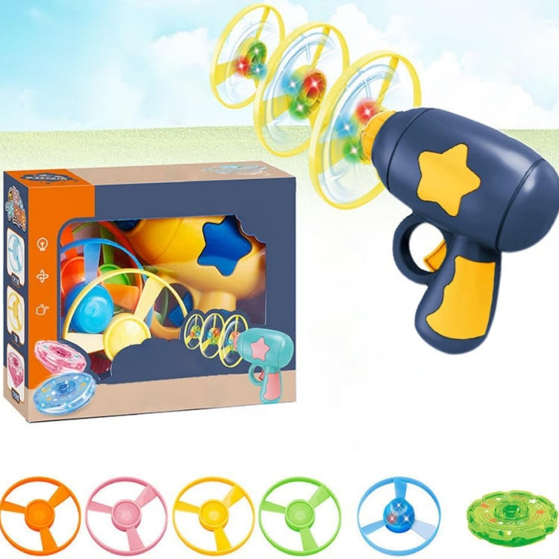 🔫 50% OFF NOW! 🛸 LED Flying Disc Launcher Gun Toy – Glowing discs, long range & easy to use – Perfect for outdoor fun & active play 🌟