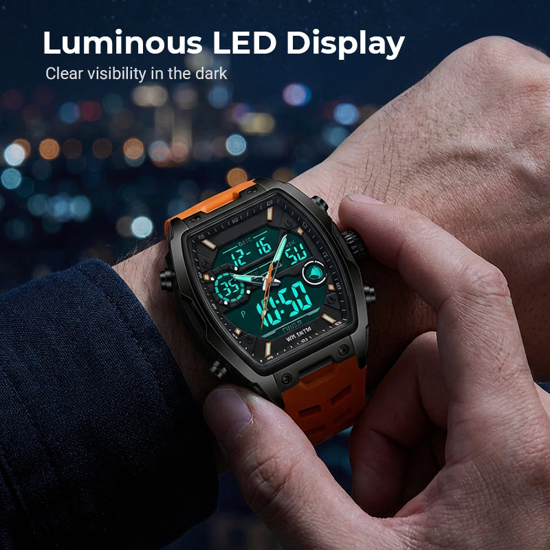 ⌚ Men's Dual Display Sports Watch – Analog-Digital Watch with Luminous Dial