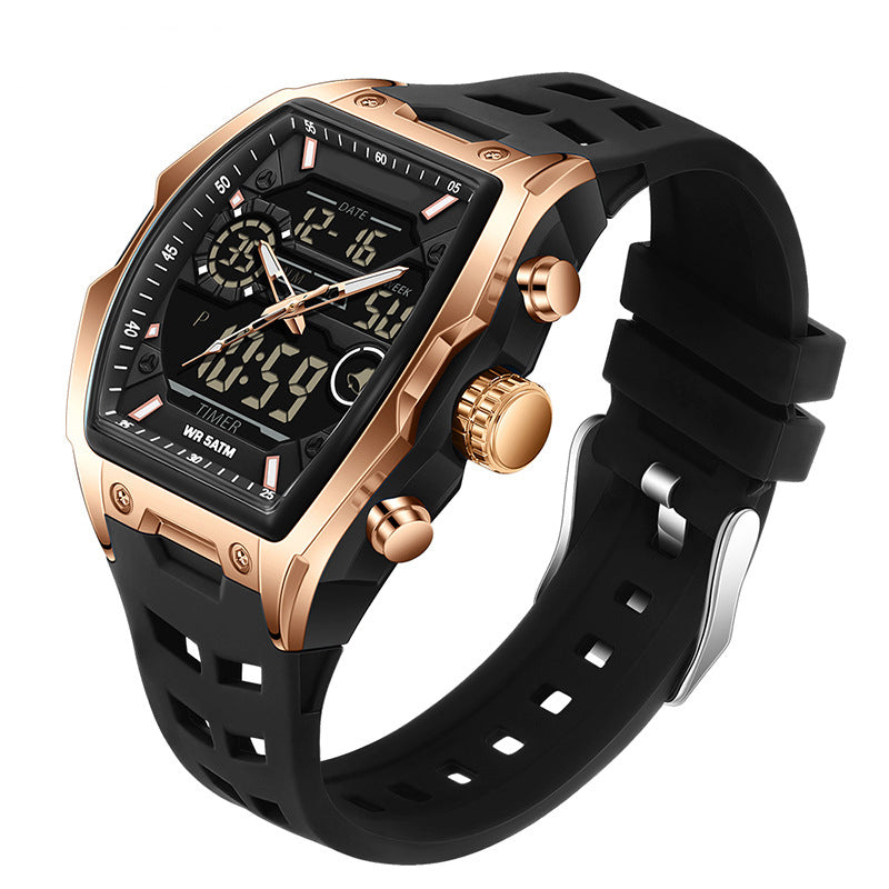 ⌚ Men's Dual Display Sports Watch – Analog-Digital Watch with Luminous Dial