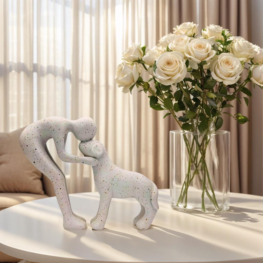 🐕🧑 Man & Dog Sculptural Art Piece – 50% OFF! Unique figurine, warm & affectionate, perfect for office, living room & bedroom. 🔥🏠