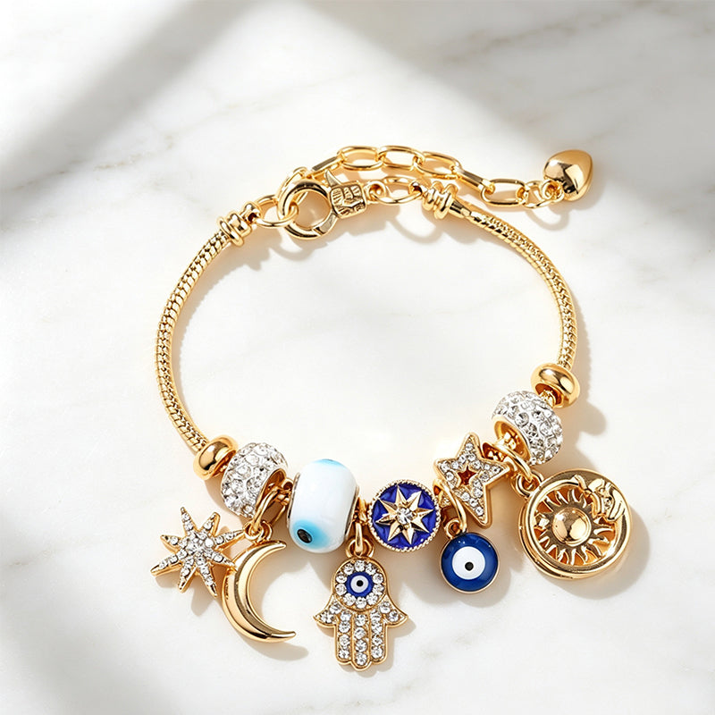 Celestial Sun Moon Charm Bracelet