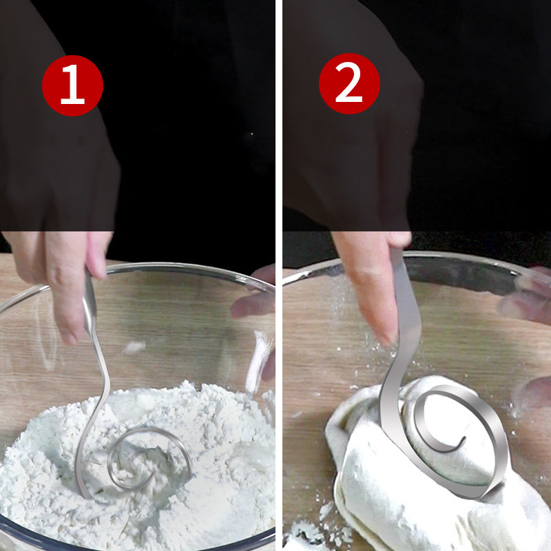 Stainless Steel Seamless Dough Whisk