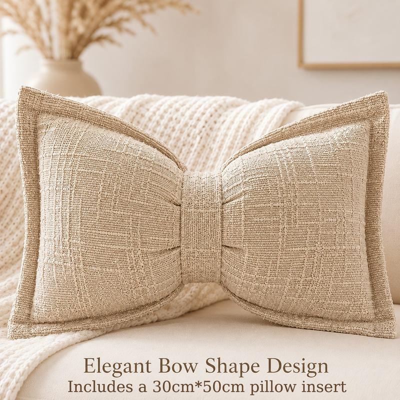 🎀Soft Chenille Bow-Shaped Throw Pillow