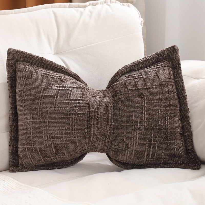 🎀Soft Chenille Bow-Shaped Throw Pillow