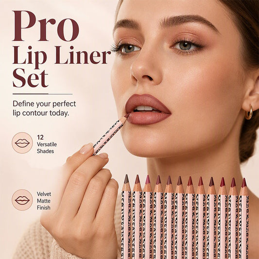 💄 Define & Hold All Day – 12-Color Matte Lip Liner Set, Smudge-Proof & Long-Lasting. 50% Off. UK Stock