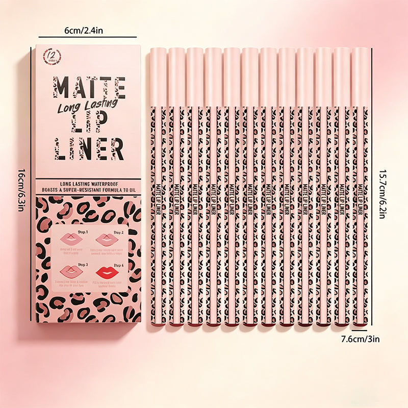 💄 Define & Hold All Day – 12-Color Matte Lip Liner Set, Smudge-Proof & Long-Lasting. 50% Off. UK Stock