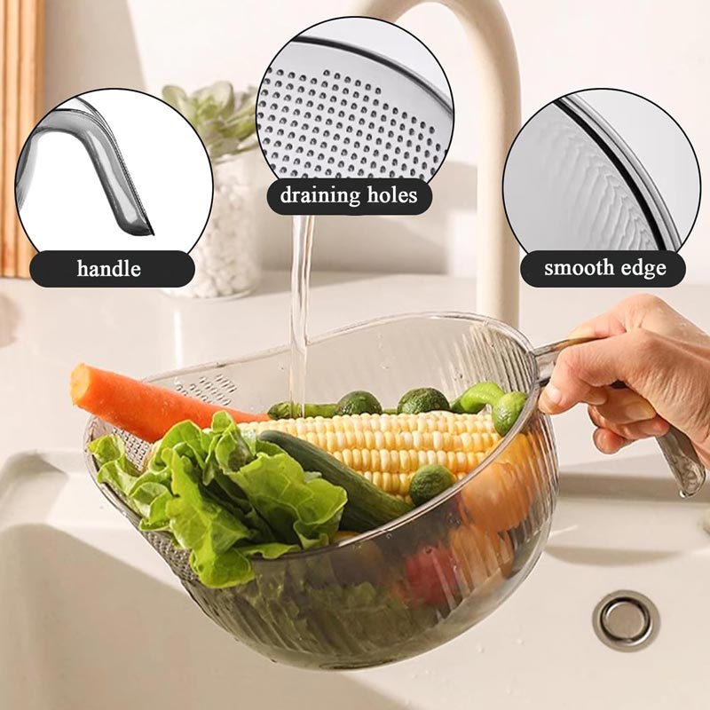🥳HOT SALE🥳💞50K+ SOLD! Rice Washing Bowl – From £7.99! Dual-function, fine mesh & ergonomic handle. Washes & drains perfectly – grab yours! ✅