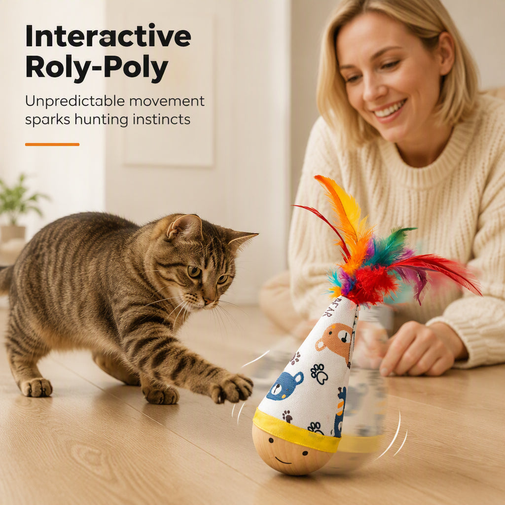 Interactive Wood Tumbler Pet Toy