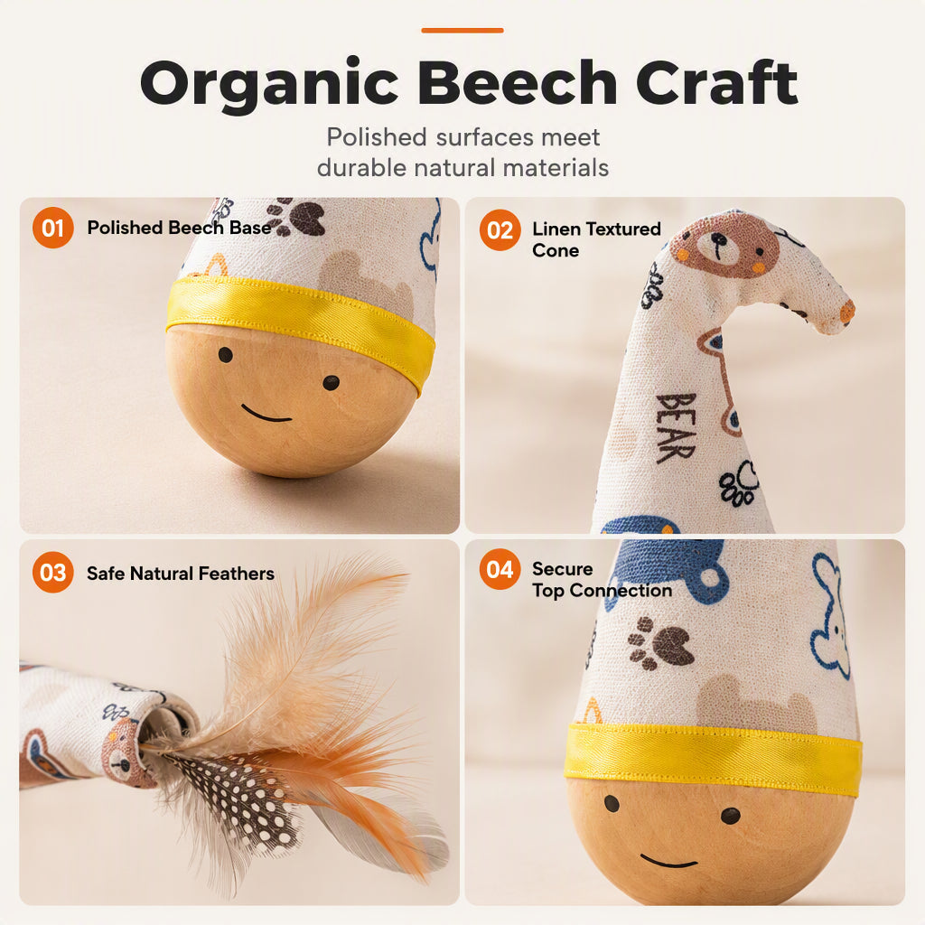 Interactive Wood Tumbler Pet Toy
