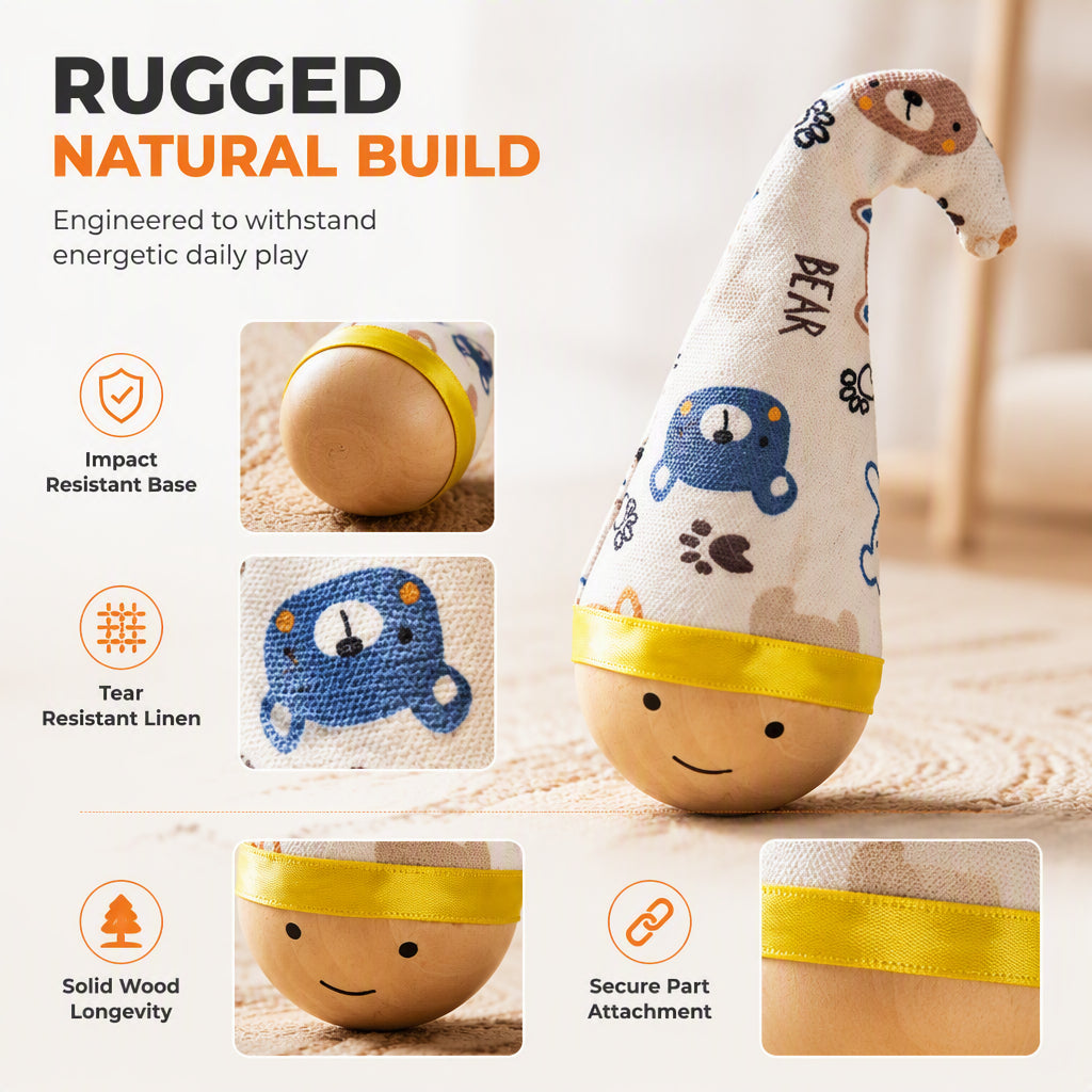 Interactive Wood Tumbler Pet Toy