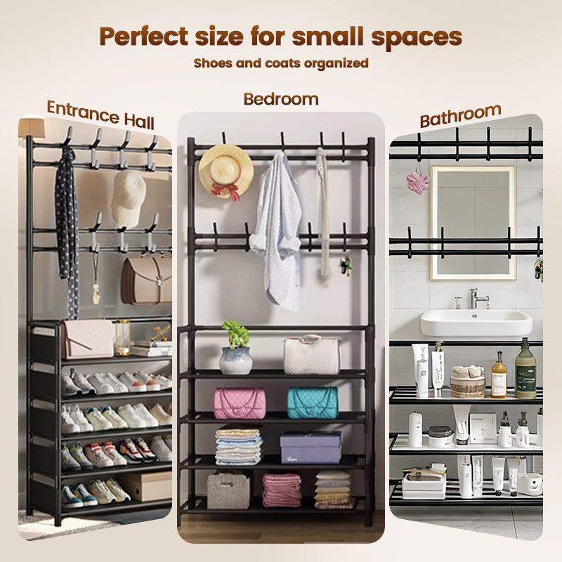 Multi-Functional Entryway Shoe & Coat Rack