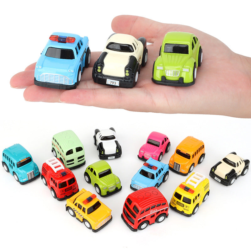 🚗 12-Pack Cartoon Mini Toy Car Set – Pull-Back Vehicles for Kids