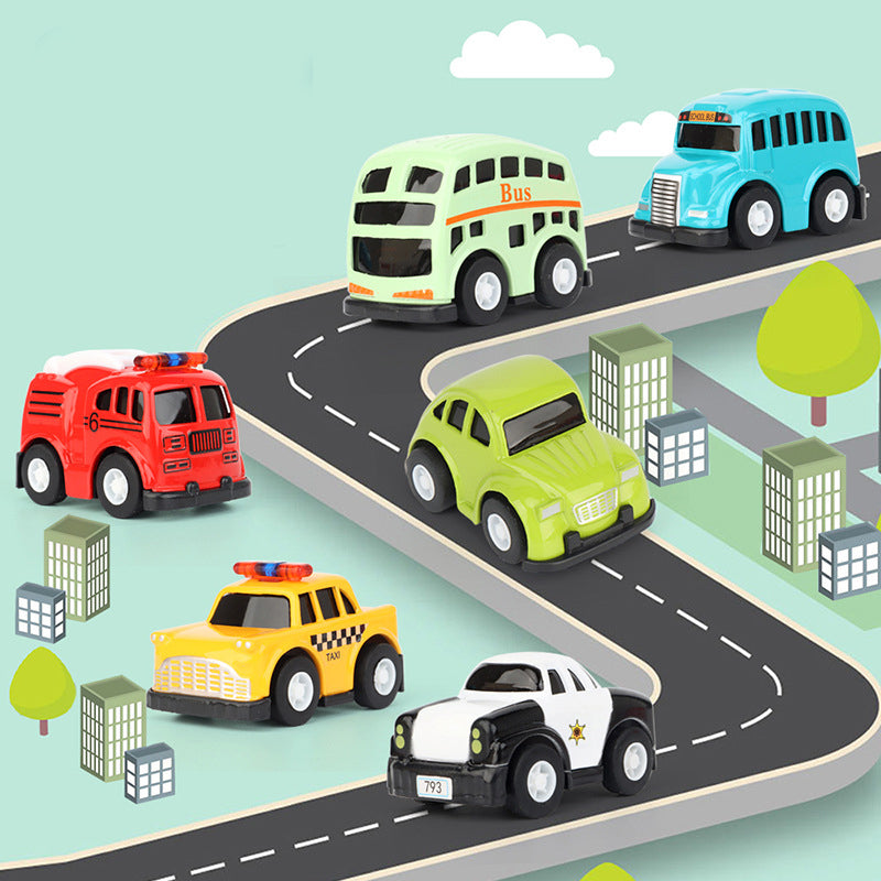 🚗 12-Pack Cartoon Mini Toy Car Set – Pull-Back Vehicles for Kids