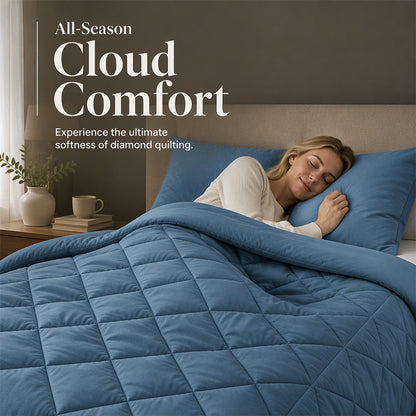 🛏️ LIMITED-TIME 50% OFF! ✨ 3-Piece Quilted Comforter Set with Shams – All-Season Microfiber