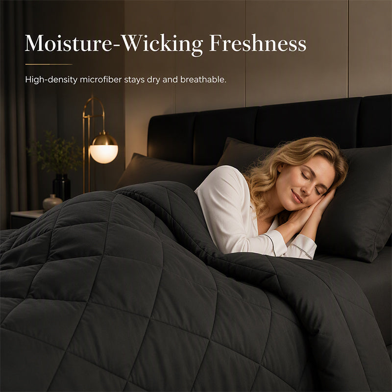 🛏️ LIMITED-TIME 50% OFF! ✨ 3-Piece Quilted Comforter Set with Shams – All-Season Microfiber