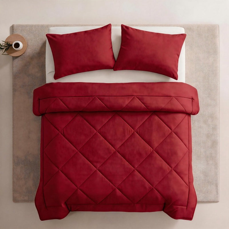🛏️ LIMITED-TIME 50% OFF! ✨ 3-Piece Quilted Comforter Set with Shams – All-Season Microfiber
