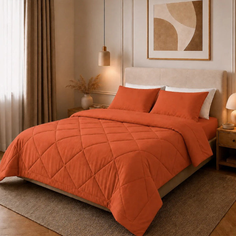 🛏️ LIMITED-TIME 50% OFF! ✨ 3-Piece Quilted Comforter Set with Shams – All-Season Microfiber