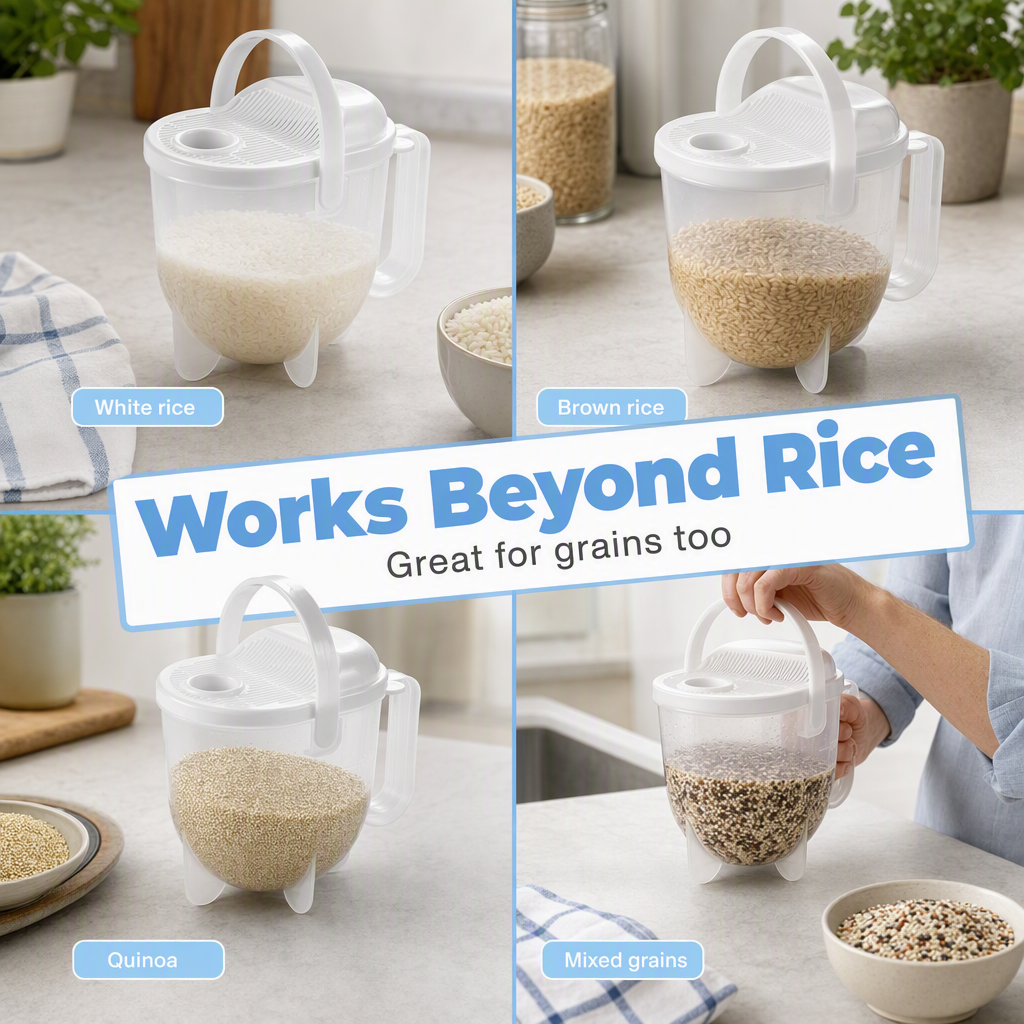 📢📢50% OFF !! ⏰Hands-Free Rice Washer with Strainer