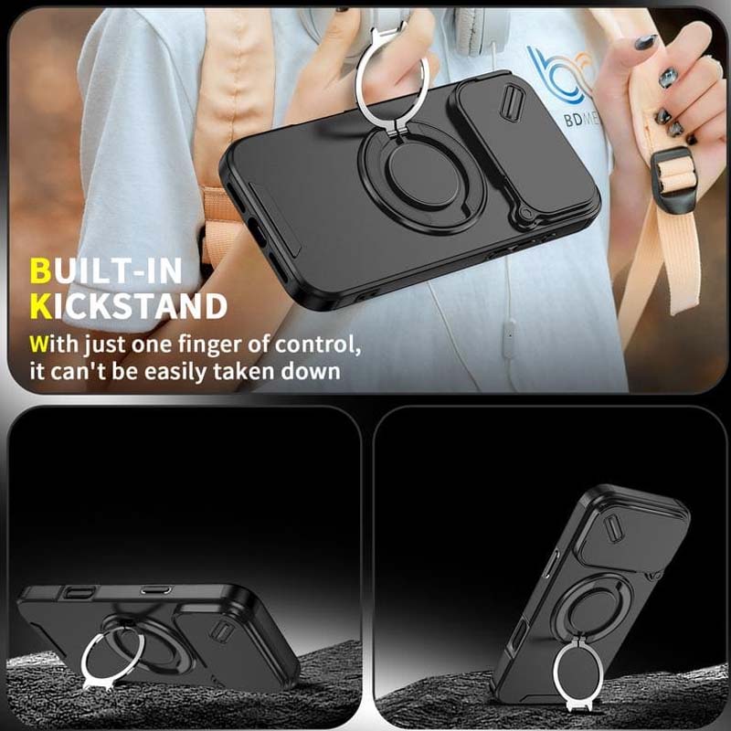 Magnetic Phone Case with Ring Stand For iPhone