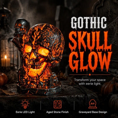 Halloween Resin Skull Lamp Glowing Tabletop Ornament