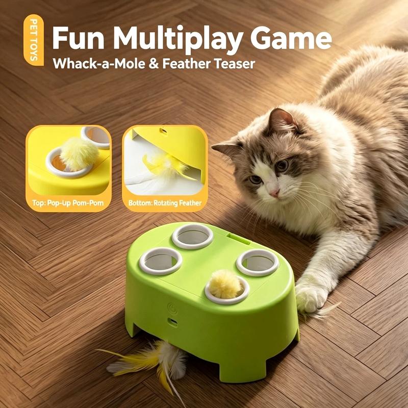 🐱 Interactive Whack-a-Mole Cat Toy – 3 Play Modes, Fun Indoor Exercise & Brain Game for Cats