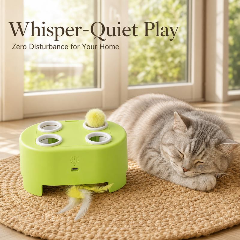 🐱 Interactive Whack-a-Mole Cat Toy – 3 Play Modes, Fun Indoor Exercise & Brain Game for Cats