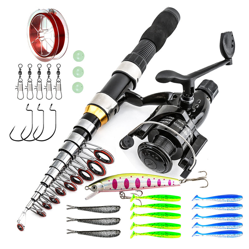 Complete Travel Fishing Gear Set & Carrying Bag