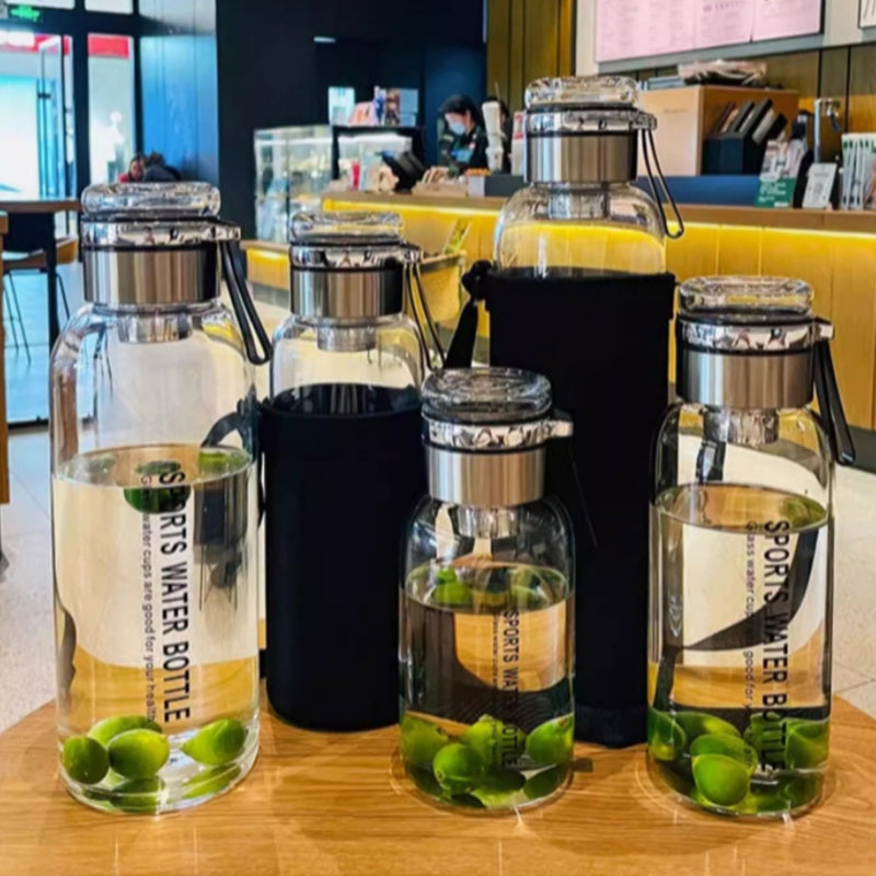 💧 LIMITED-TIME 50% OFF! 🍵 Large Capacity Portable Glass Water Bottle – Heat & Cold Resistant, Dual Tea Strainers & Leak-Proof Seal – Hydration On the Go ✨