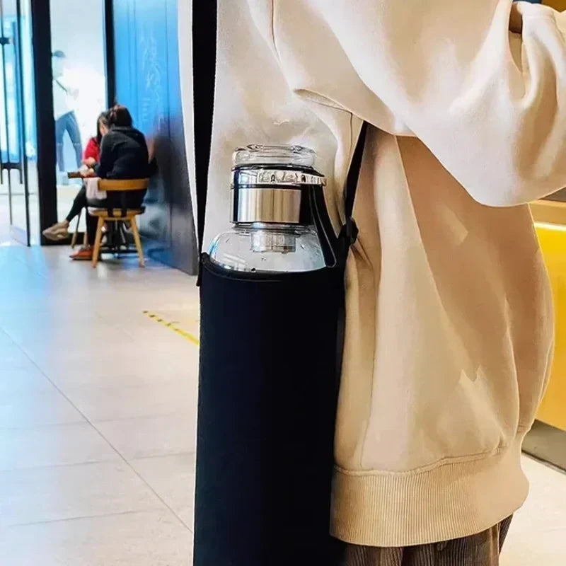 💧 LIMITED-TIME 50% OFF! 🍵 Large Capacity Portable Glass Water Bottle – Heat & Cold Resistant, Dual Tea Strainers & Leak-Proof Seal – Hydration On the Go ✨