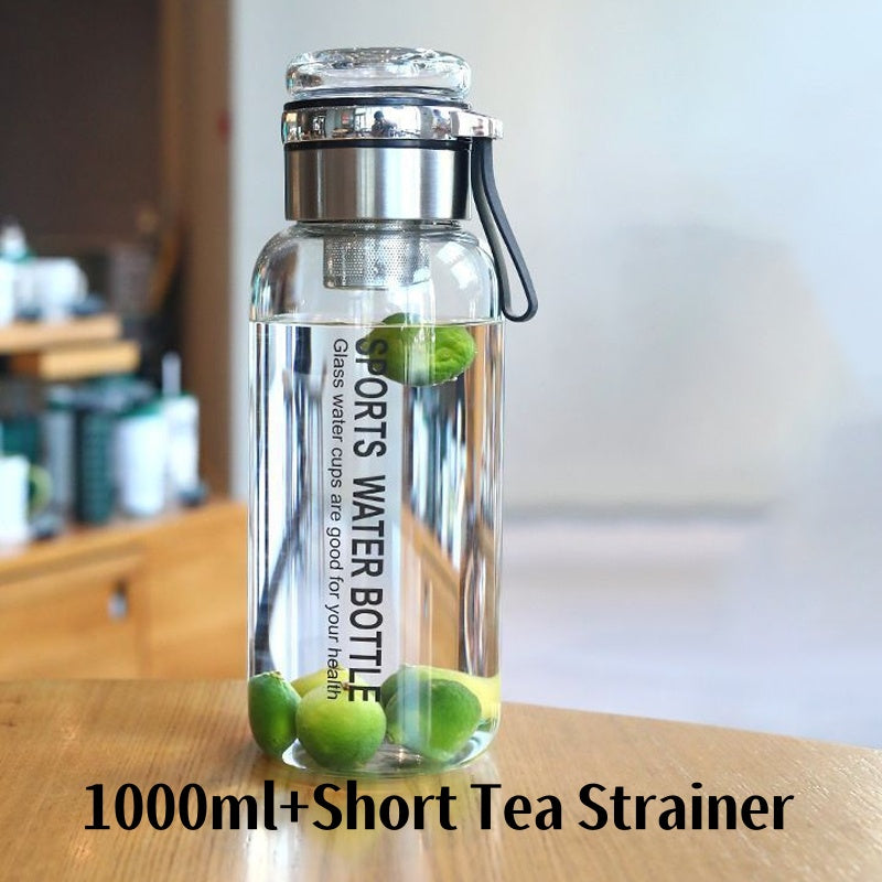 💧 LIMITED-TIME 50% OFF! 🍵 Large Capacity Portable Glass Water Bottle – Heat & Cold Resistant, Dual Tea Strainers & Leak-Proof Seal – Hydration On the Go ✨