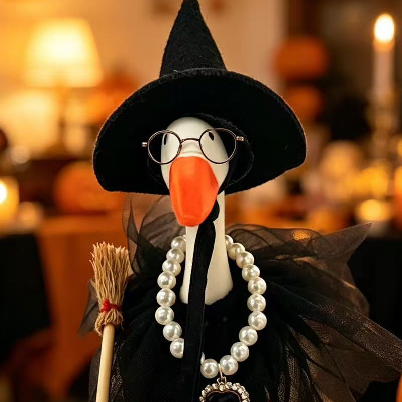 Halloween Porch Goose Witch Costume Set