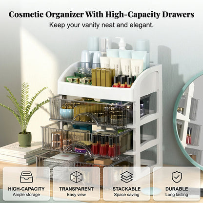 Stackable Desktop Organizer with Clear Drawers
