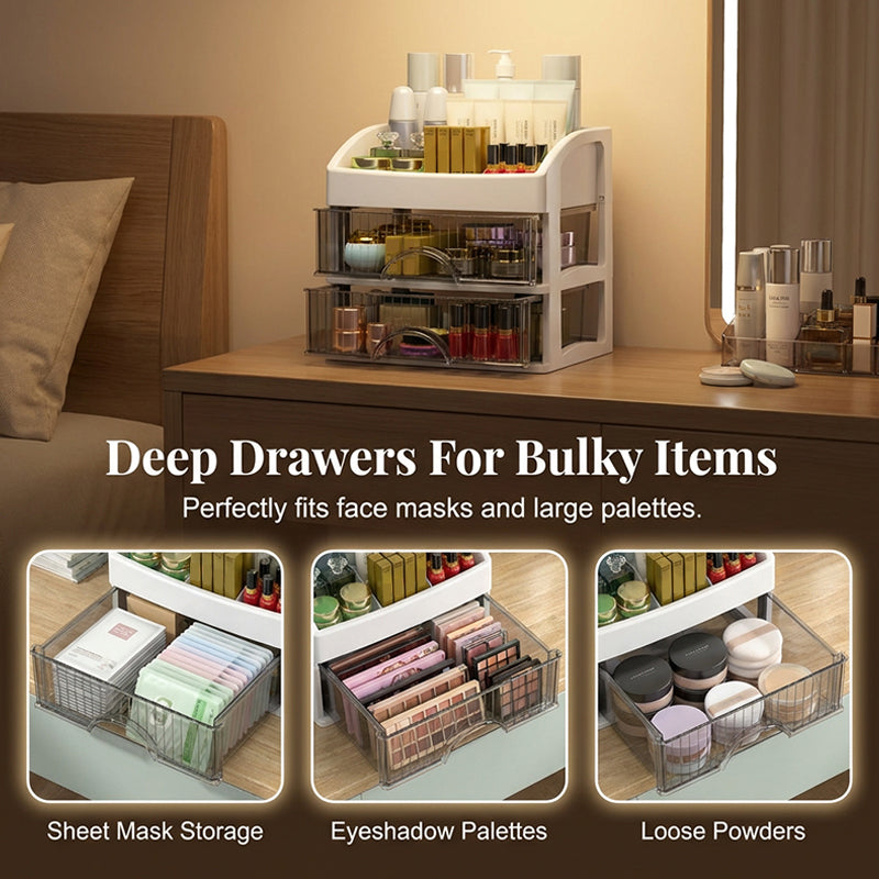 Stackable Desktop Organizer with Clear Drawers