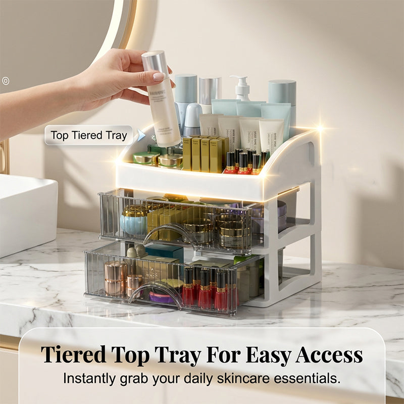 Stackable Desktop Organizer with Clear Drawers