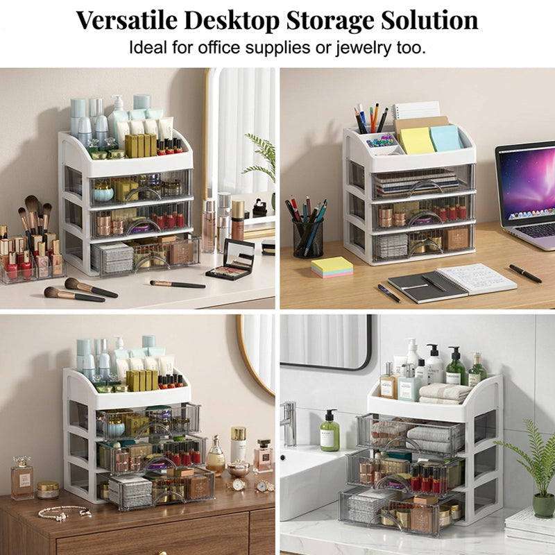 Stackable Desktop Organizer with Clear Drawers