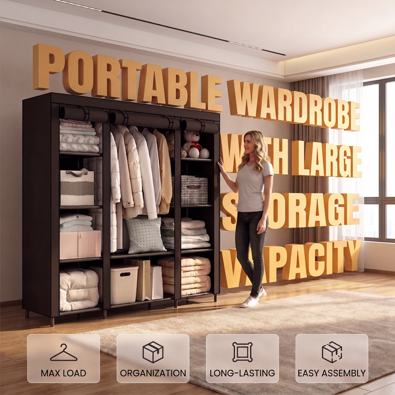 🧵 Easy‑Assemble Non‑Woven Fabric Wardrobe – Spacious, Sturdy, Dust‑proof ✨