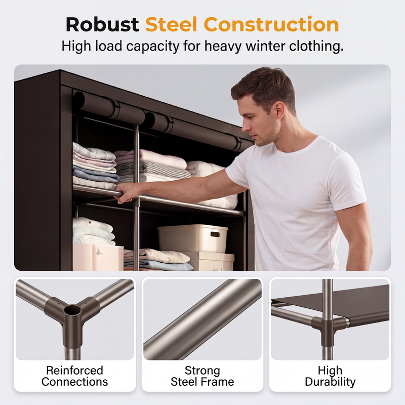 🧵 Easy‑Assemble Non‑Woven Fabric Wardrobe – Spacious, Sturdy, Dust‑proof ✨
