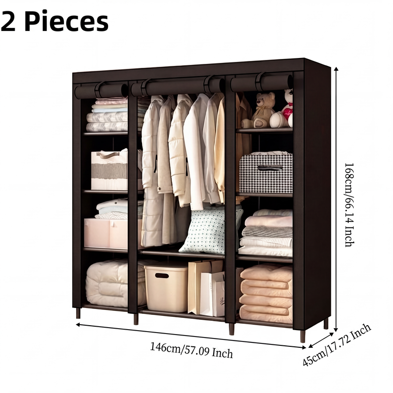 🧵 Easy‑Assemble Non‑Woven Fabric Wardrobe – Spacious, Sturdy, Dust‑proof ✨