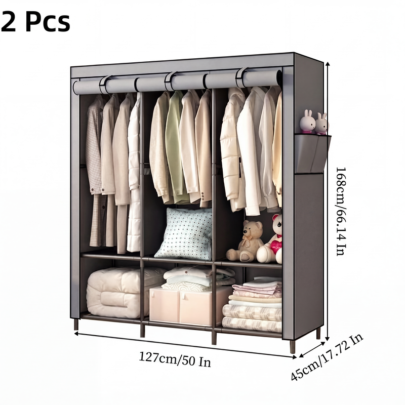 🧵 Easy‑Assemble Non‑Woven Fabric Wardrobe – Spacious, Sturdy, Dust‑proof ✨