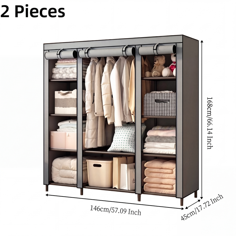 🧵 Easy‑Assemble Non‑Woven Fabric Wardrobe – Spacious, Sturdy, Dust‑proof ✨