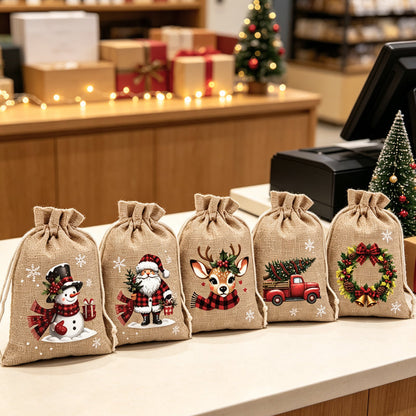 🎄 Save 50%! 🎁 Drawstring Gift Bags – Festive, reusable & perfect for wrapping ✨