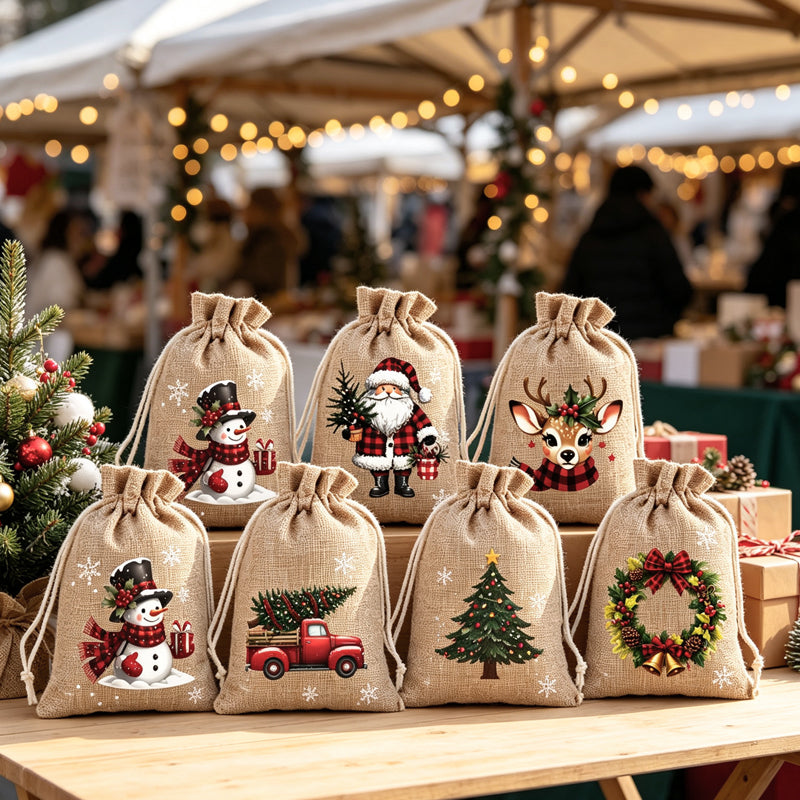 🎄 Save 50%! 🎁 Drawstring Gift Bags – Festive, reusable & perfect for wrapping ✨