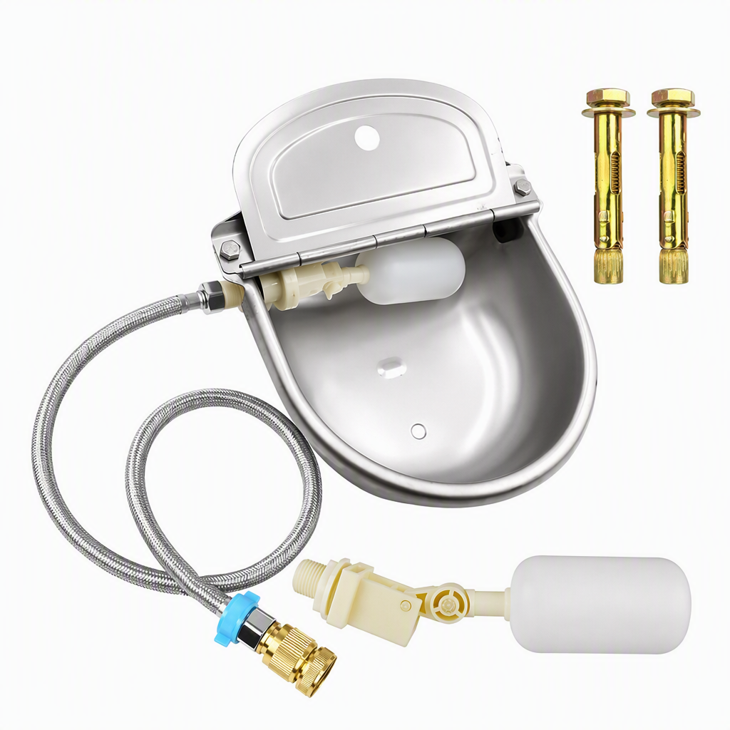 🐄 Automatic 304 Stainless Steel Drinking Bowl with Float and Drain Hole for Cattle Horses Sheep and Dogs 🤖